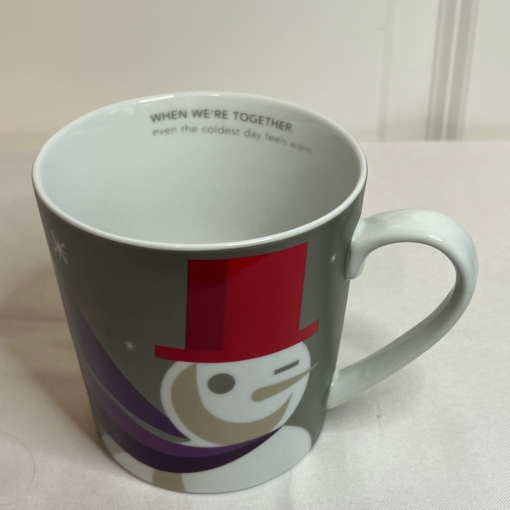 Starbucks 2011 14 oz Holiday Snowman White Ceramic Mug